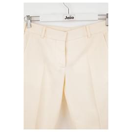 Balmain-Pantaloni dritti in cotone-Bianco