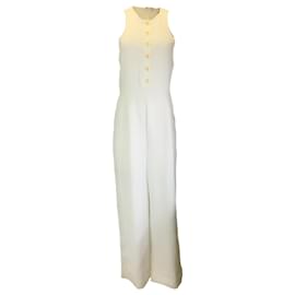 Autre Marque-Ärmelloser Jumpsuit aus Crêpe in Off-White von Proenza Schouler White Label -Weiß