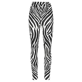 Autre Marque-Versace Black / White Zebra Print Leggings-Black