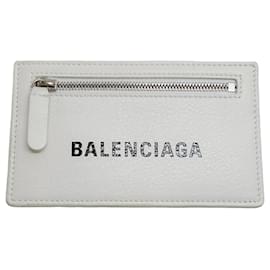 Autre Marque-Balenciaga Ivory Leather Card Case-Cream