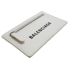 Autre Marque-Porta carte di credito in pelle avorio Balenciaga-Crudo