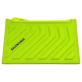 Autre Marque-Carta Balenciaga in pelle verde neon / portamonete-Verde