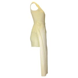 Autre Marque-Vestido de encaje con ojales asimétricos y sin mangas en color marfil de Comme des Garçons-Crudo