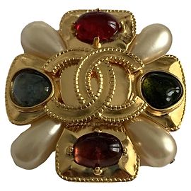 Chanel Broches Multicolore Doré