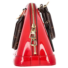 Louis Vuitton-Louis Vuitton Vernis Miroir Alma BB Bag in Red Patent Leather-Red