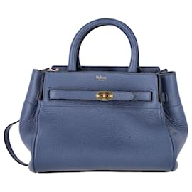 Mulberry-Mulberry Small Belted Bayswater Tote in Blue calf leather Leather-Blue