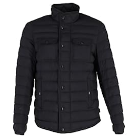 Moncler-Jaqueta Moncler Fauscoum acolchoada em nylon azul marinho-Azul