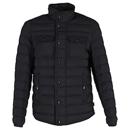 Moncler-Moncler Fauscoum Quilted Down Jacket In Navy Blue Nylon-Blue