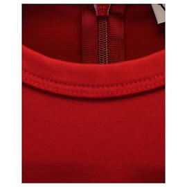 Red Valentino-Abito Red Valentino con maniche a fiocco in cotone rosso-Rosso