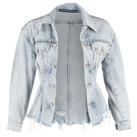 Alexander Wang Sculpted Denim Jacket aus hellblauer Baumwolle Blau Hellblau