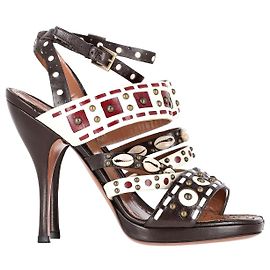 Sandali intrecciati Alaïa in pelle marrone Marrone