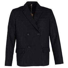 Apc A.P.C. Double-Breasted Blazer in Navy Blue Wool Blue Navy blue