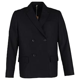 Apc-UMA.P.C. Blazer com peito forrado em lã azul marinho-Azul,Azul marinho