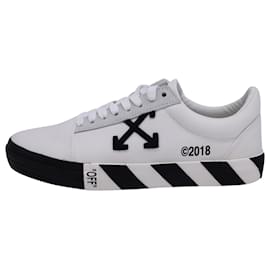 Off White-Off-White Vulcanized Low Sneakers in White Canvas-White