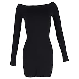 The row-The Row Hunting Off-The-Shoulder Stretch Jersey Mini Dress in Black Modal-Black