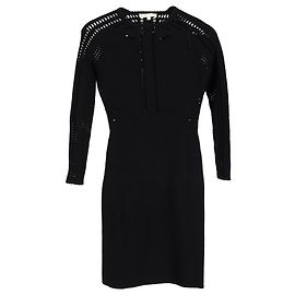 Robe Perforée Maje en Laine Noir Noir