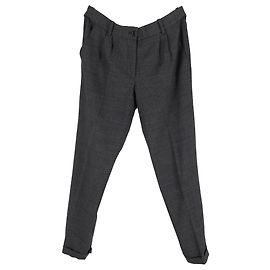 Dolce & Gabbana Checked Trousers in Grey Wool Grey