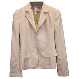 Akris-Akris Blazer em Lã Creme-Branco,Cru