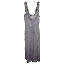 Reformation-Robe fendue sans manches Reformation en coton gris-Gris