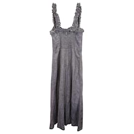 Reformation-Reformation Sleeveless Slit Dress in Grey Cotton-Grey