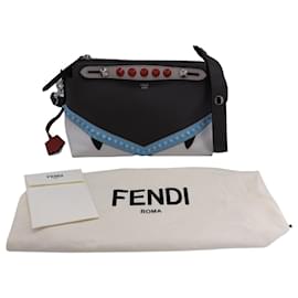 Fendi-Fendi Monster By The Way Studded Small Satchel in Black Leather-Black