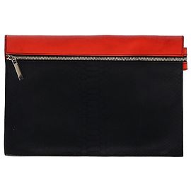 Victoria Beckham Clutch de dois tons em couro vermelho Vermelho