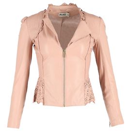 Alice by Temperley Lasercut Jacket in Pink Leather Pink