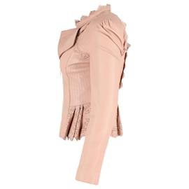 Alice by Temperley-Alice by Temperley Lasercut Jacket in Pink Leather-Pink