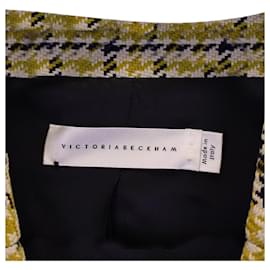 Victoria Beckham-Victoria Beckham Plaid Blazer in Yellow Wool-Other