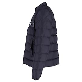 Moncler-Moncler Servieres Zip-Up Puffer Jacket in Navy Blue Nylon-Blue