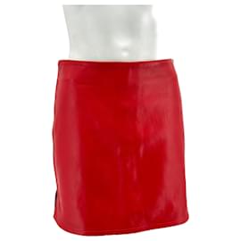 Autre Marque-NON SIGNE / UNSIGNED  Skirts T.fr 36 leather-Red