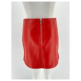 Autre Marque-NON FIRMATO / UNSIGNED Gonne T.fr 36 Leather-Rosso