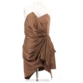 Alexandre Vauthier-ALEXANDRE VAUTHIER Vestidos T.fr 44 Seda-Marrom