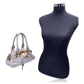 Chloé-White Leather Small Paddington Tote Bag Satchel Handbag-White