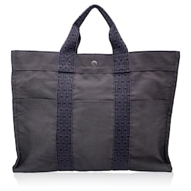 Hermès-Hermes Paris Canvas Her Line Herline Yale MM Handbag Tote Bag-Grey