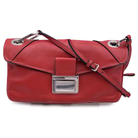 Miu Miu-Borsa a tracolla mini con patta in pelle nappa rossa RR1926-Rosso