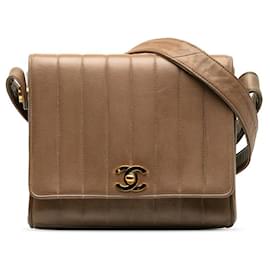 Chanel-Chanel CC Vertical Quilt Leather Flap Bag Leather Crossbody Bag in Good condition-Other