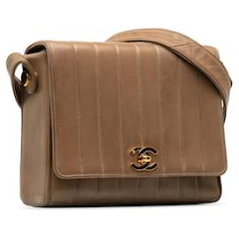 Chanel-Chanel CC Vertical Quilt Leather Flap Bag Sac bandoulière Cuir en bon état-Autre