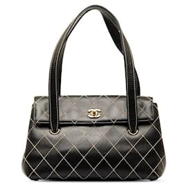 Chanel-Chanel CC Wild Stitch Lederhandtasche Handtasche Leder in gutem Zustand-Andere