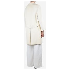 Prada-Cappotto in lana color crema - taglia UK 10-Crudo