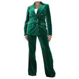 Etro Completo completo in due pezzi di velluto verde - taglia UK 14/18 Verde