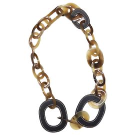 Hermès marrone 2006 Collana in corno di Isidoro Marrone