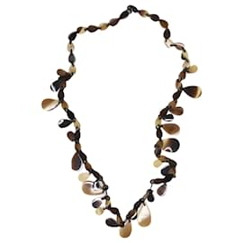 Hermès-Brown tear-drop necklace-Other