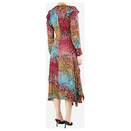 Autre Marque-Mehrfarbiges Rüschenkleid mit Gepardenmuster – Größe S-Mehrfarben