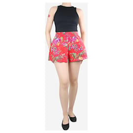 Etro-Red floral printed shorts - size UK 14-Red