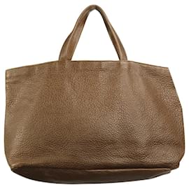 Marni-Brown leather tote bag-Brown