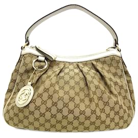 Gucci-Bolsa de ombro Gucci Brown GG Canvas Sukey-Marrom,Bege