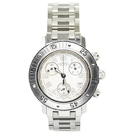 Hermès-Hermès Silver Quartz Stainless Steel Clipper Diver Watch-Silvery