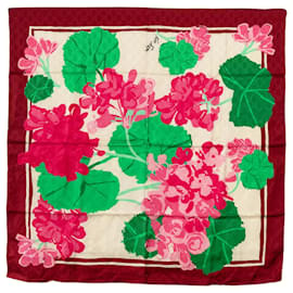 Gucci-Bufanda de seda con estampado floral rojo de Gucci x Ken Scott-Roja