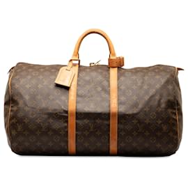 Louis Vuitton-Louis Vuitton Monograma Marrom Keepall 55-Marrom